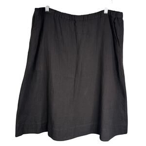EILEEN FISHER Large Organic Cotton Gauze Pocket Skirt Quiet Luxury Minimalist